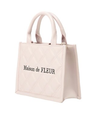 Maison de FLEUR ミニポーチ付きキルティングトートバッグ Pink