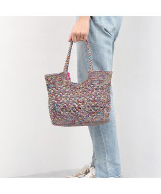 UNBILLION カシュカシュ cachecache / メタリックコード柄編みトートバッグ ミックス