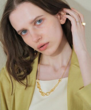 YECCA VECCA デザインチェーンショートネックレス Gold