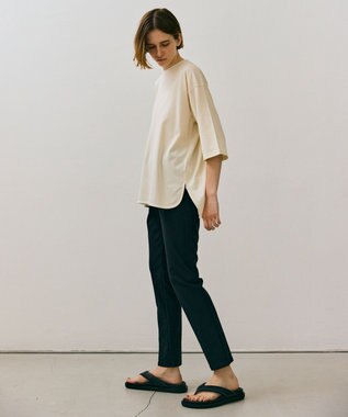 BEIGE， 【BEIGE,ecru/WEB限定・洗える】RIB BOTTOMS / ウエストゴムストレッチリブパンツ Black