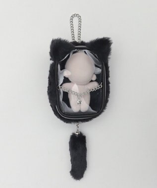 WEGO 【痛バ＆推し活グッズ】なりきりネコぬいポーチ ブラック