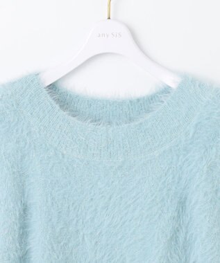 ANY SIS 【洗える】フィルムラメシャギー ニット ミント