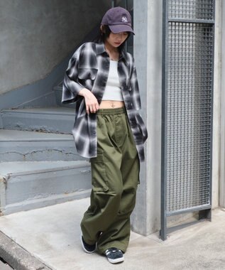 WEGO 【ユニセックス着用ITEM/SMLサイズ展開】オンブレチェックシャツ（SS） 柄1