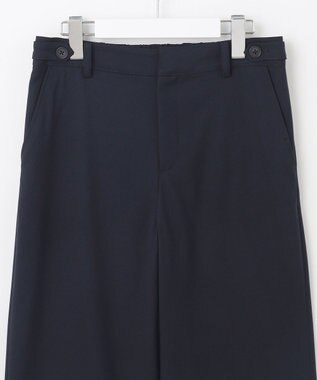 J.PRESS LADIES L 【洗える】シャークスキン セミワイド パンツ ネイビー系