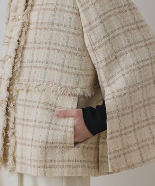 GRACE CONTINENTAL フレアスリーブツイードジャケット キナリ