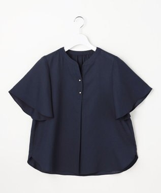 ANY SIS S スムージーポリエステル スキッパー ブラウス ネイビー