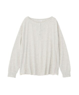 AMERICAN HOLIC 【選べる丈】ヘンリーネックワッフルメロープルオーバー Oatmeal
