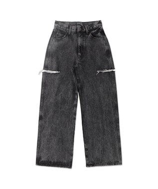 WEGO サイドスリットデニムストレートパンツ ブラックその他