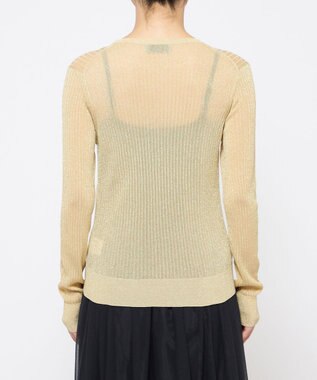 uncrave 【手洗い可】ラメ シアー クルーネック ニット（uncrave STANDARD） ゴールド