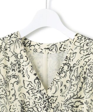 23区 【洗える】アンティークフラワープリント ワンピース ホワイトベース