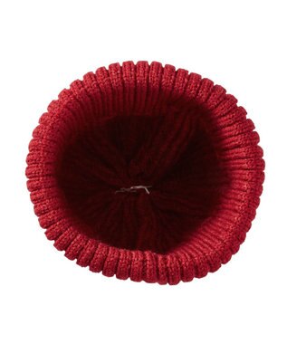 MIKI HOUSE HOT BISCUITS 【46-56cm】 ぼん天付きケーブル編みニット帽子 赤