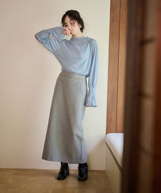 #Newans 【洗濯機可能】フレアカフスシアープルオーバー ブルー