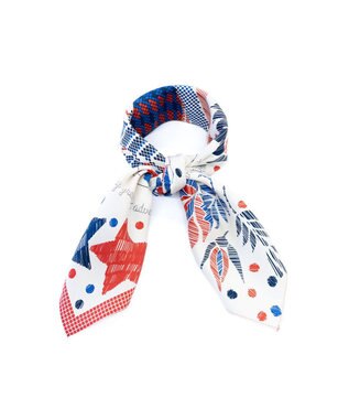 Marca 【the PORT by marca】EMBROIDERY 小判 シルクツイル スカーフ RED