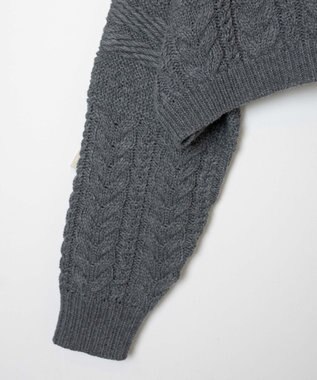 WEGO ケーブルショートニット 杢グレー