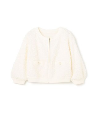 GRACE CONTINENTAL チュールフリルニットブルゾン ホワイト