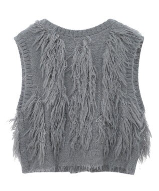 Green Parks フェザーニットベスト Gray