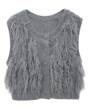 Green Parks フェザーニットベスト Gray