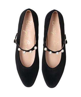 Bridget Birkin 【Bridget Birkin】パールストラップメリージェーンパンプス ブラック雑材