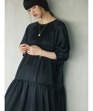 Green Parks armonia．ティアード切り替えワンピース Black