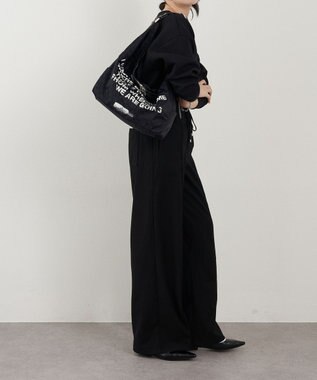 russet ステンシル風プリント ナイロン2WAYショルダーバッグ(SF-271) Black/Navy