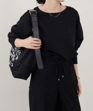 russet ステンシル風プリント ナイロン2WAYショルダーバッグ(SF-271) Black/Navy