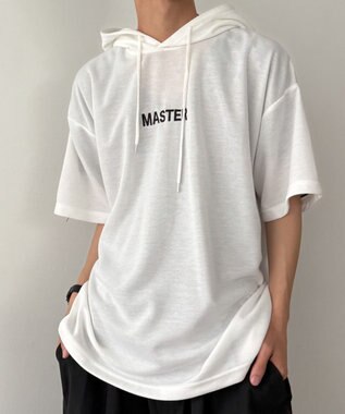 WEGO 【MLXLサイズ展開】ストレートラインプルパーカー（SS） ホワイト