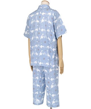 ワコール／睡眠科学 パジャマ SOU・SOU(R) 5分袖 半袖 8分丈 綿100%(本体) メンズ YGT161 睡眠科学／ワコール ブルー