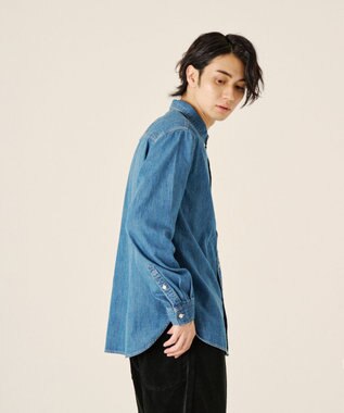 洗える/UNISEX】DENIM BUTTON DOWN SHIRT デニムシャツ / Ripo trenta 