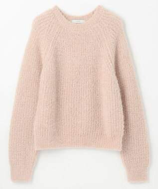 ANY カーリーファンシーニット ピンク