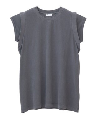 CRAFT STANDARD BOUTIQUE レイヤード風ピグメントカットチュニック Charcoal Gray