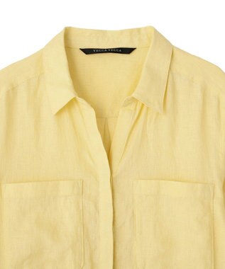 YECCA VECCA フレンチリネンドロストワンピース Yellow
