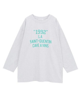 AMERICAN HOLIC カレッジロゴロングTシャツ Gray Mixture