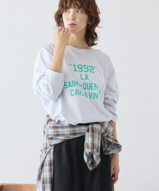 AMERICAN HOLIC カレッジロゴロングTシャツ Gray Mixture
