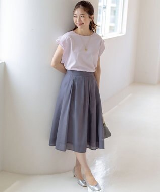 組曲 カラーボイル フレアスカート グレー系