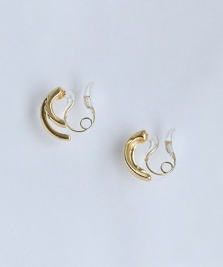 Phoebe 【金属アレルギー対応】【痛くないシリーズ】ストレートシャインクリスタルループフィットイヤリング　ゴールド ゴールド