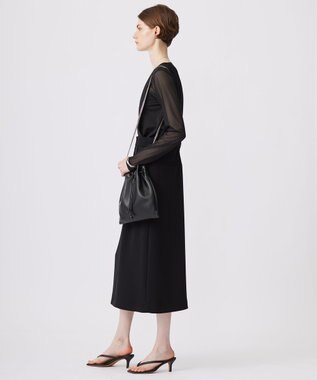 ICB 【洗える】ライトダブルクロス ジャンパースカート ブラック系