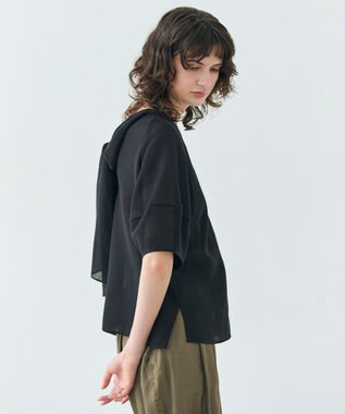 BEIGE， LIATRIS / バックリボン ハーフスリーブブラウス Black