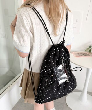 WEGO クリアポーチ付きナップサック 柄2