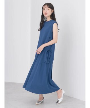 earth music&ecology ギャザーポケットノースリーブワンピース Dark Blue