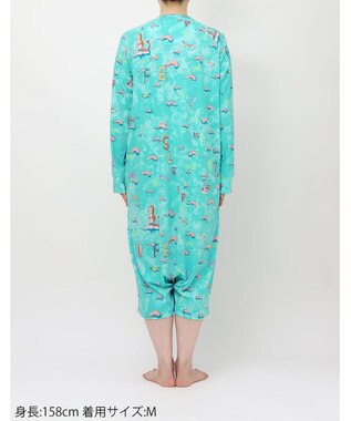 tsumori chisato SLEEP ツモリチサト ルームウエア ネグリジェ 綿100%(本体) 長袖 ロング丈 ロンパース ラグランスリーブ レディース UNX502 /ワコール サックス