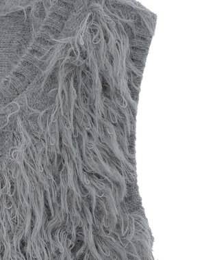 Green Parks フェザーニットベスト Gray
