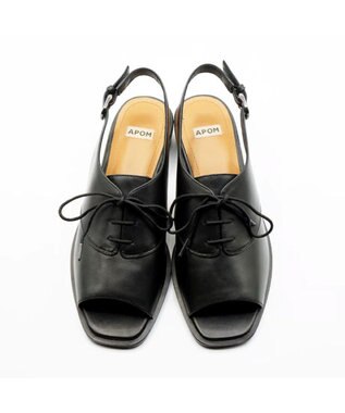 APOM レースアップスリングバックサンダル30 ブラック