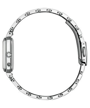 CITIZEN 【替えバンド付き電波時計】電池交換不要のスクウェア2wayモデル シルバーカラー×グレージュバンド ES9500-51A シルバー
