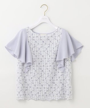 ANY SIS 【優木まおみさんコラボ】愛しの着回し カーディガン×ブラウス セット オフ×ライトブルー