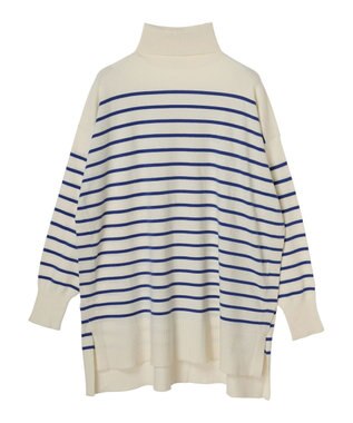 Green Parks もちやわ　タートルニットチュニック Border