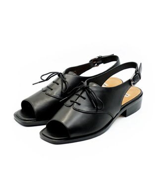 APOM レースアップスリングバックサンダル30 ブラック