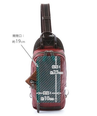 UNBILLION Otias アンティーク仕上げタイプ合皮ボディバッグS レッド