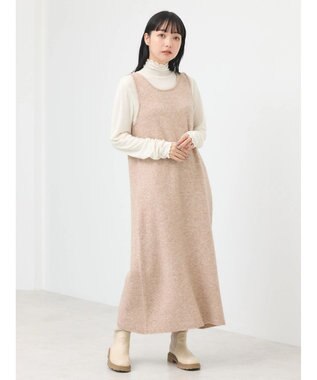 earth music&ecology Ｓｅｔ２点クロスニット＋ノースリーブニットワンピース Beige