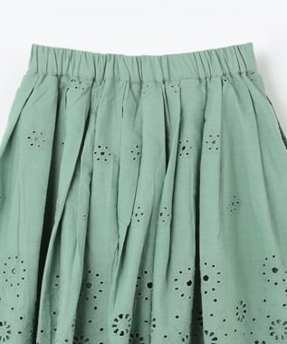 ANY KIDS 裾 刺繍 スカート グリーン