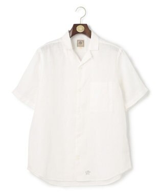 J.PRESS MEN オープンカラーリネンパッチシャツ ホワイト系